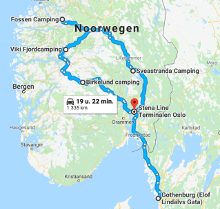 route Noorwegen